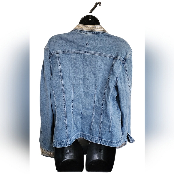 ☆Christine Alexander Denim Blue Jean Diamond Studded Bling Bedazzled Jacket☆ - Picture 5 of 6